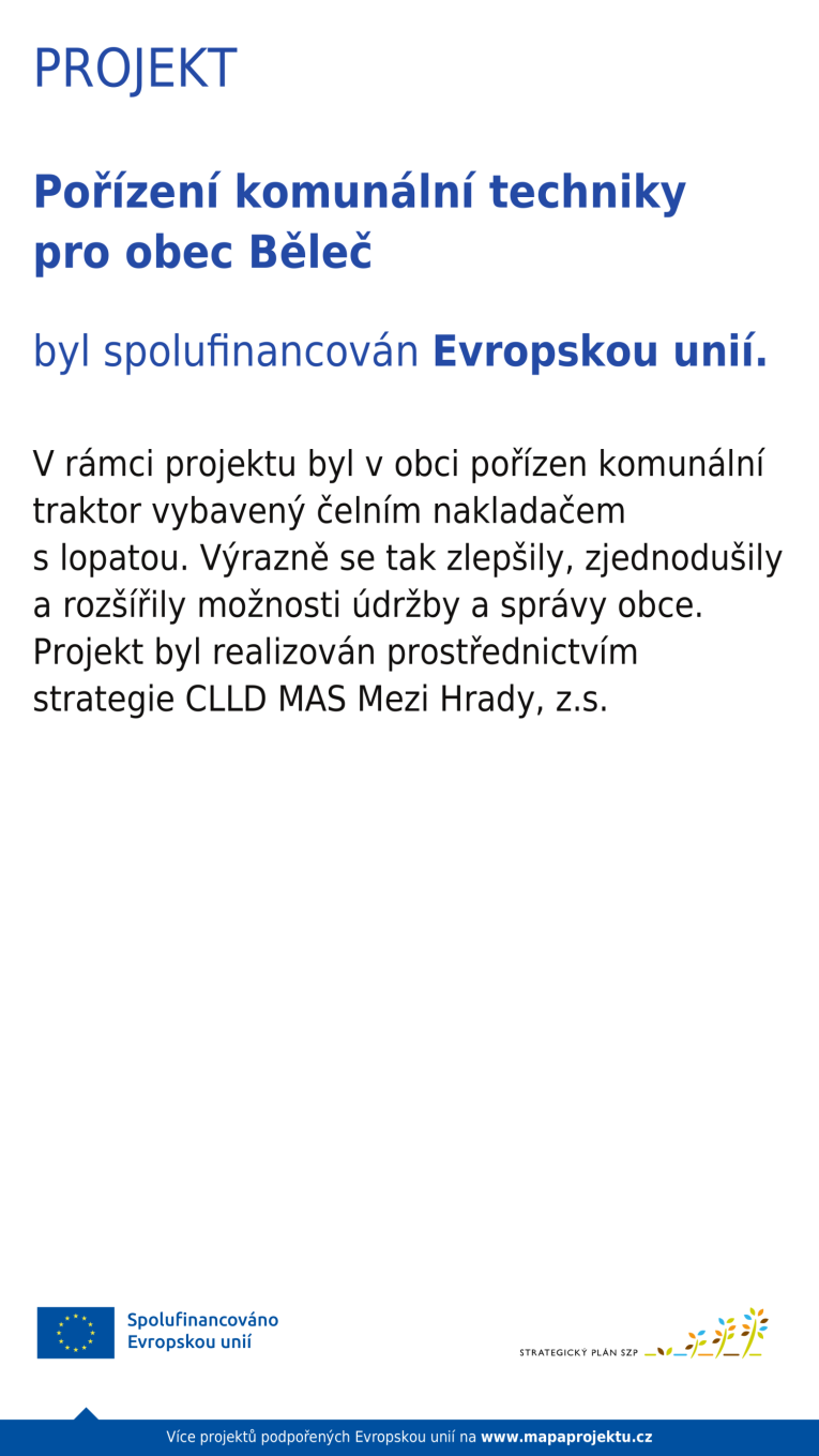 Pořízení komunální techniky pro obec Běleč