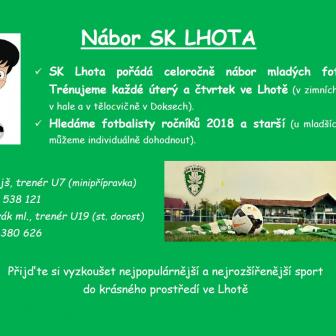 Fotbal - nábor SK Lhota